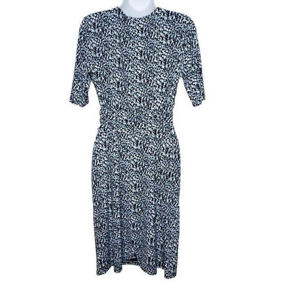 Ann Taylor Women's Blue/Black Mock Wrap Dress Sz S (1249) - Picture 5 of 6